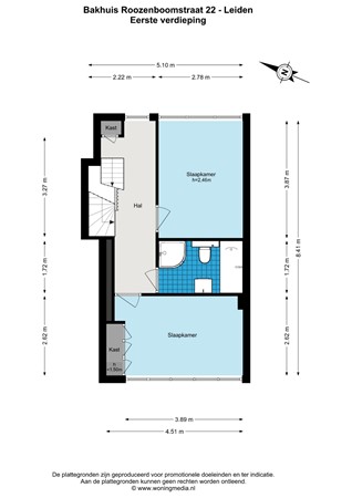 Floorplan - Bakhuis Roozenboomstraat 22, 2313 RD Leiden